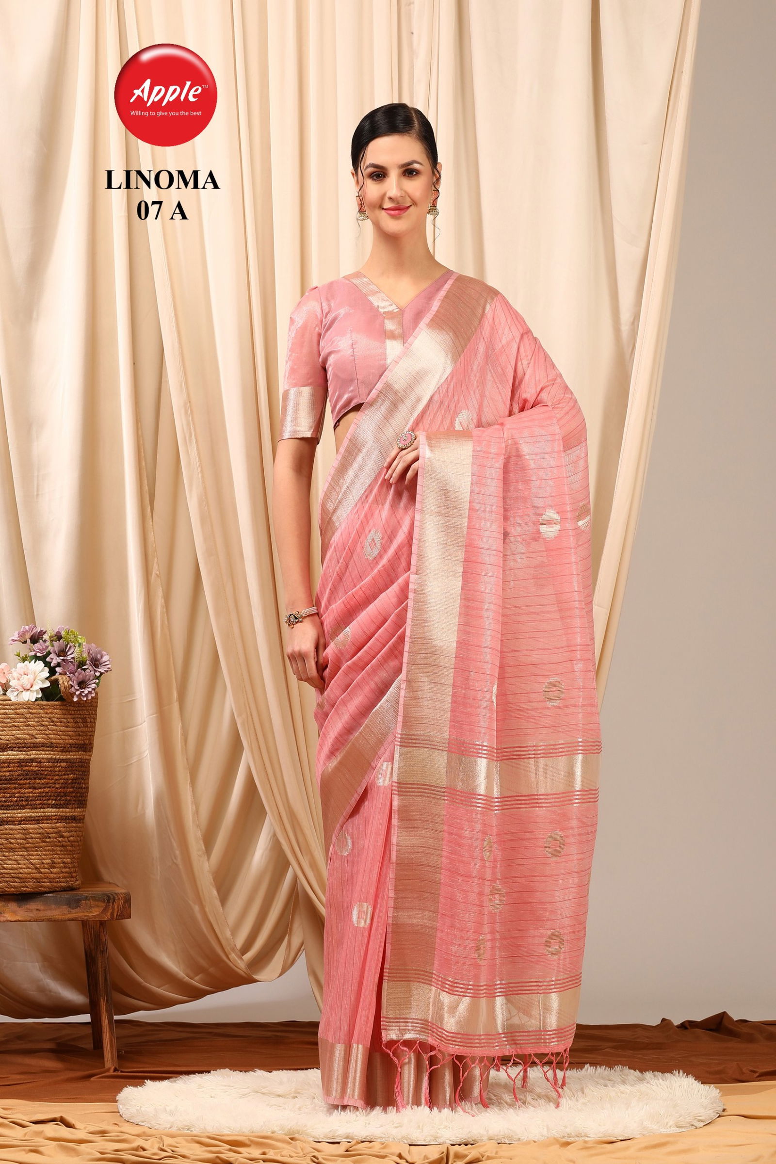 Linoma 07 By Apple Heavy Linen Woven Designer Sarees Wholesale Clothing Suppliers In India
